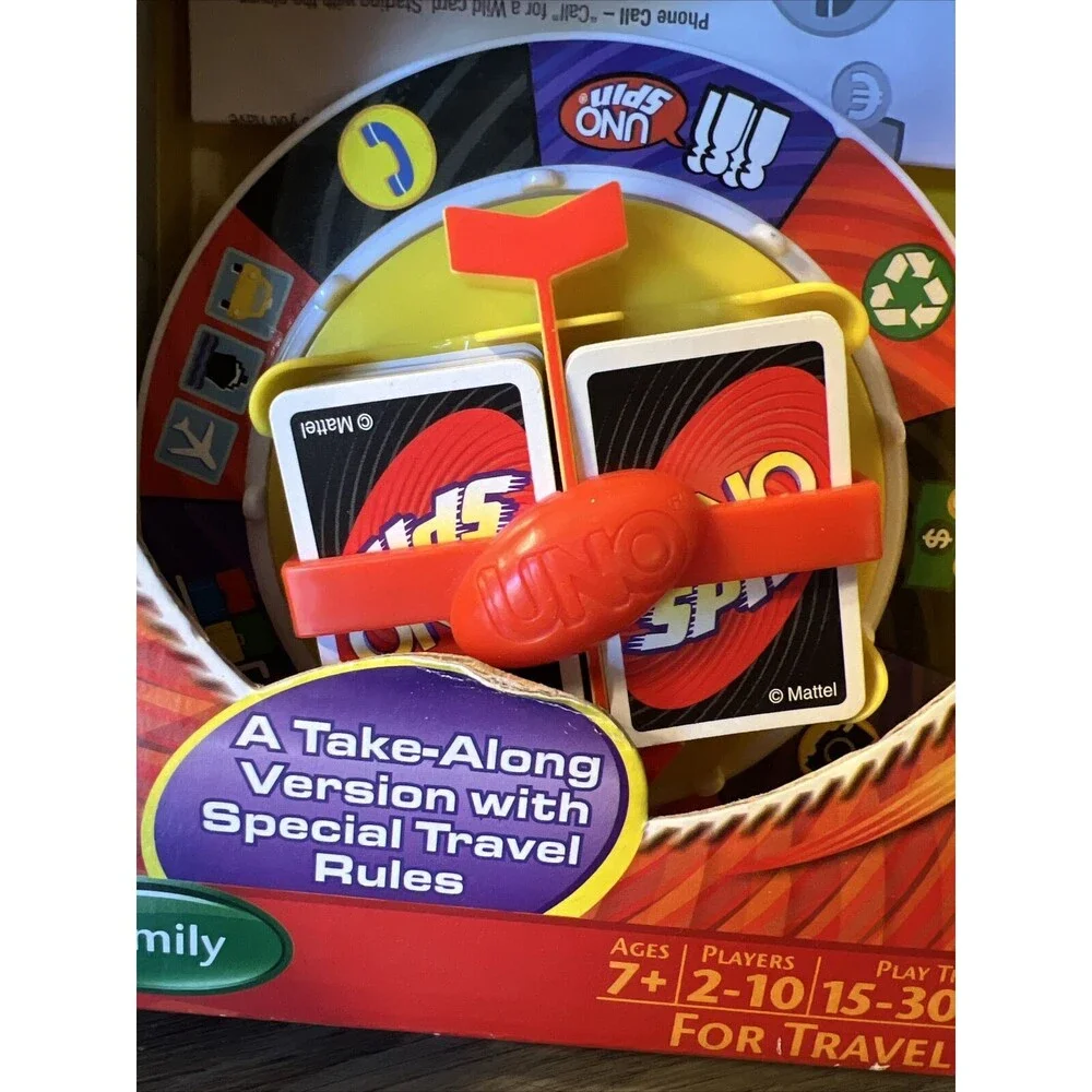 New! UNO Spin To Go! Games Card Game Brand New Mattel 2009 Travel Rare!